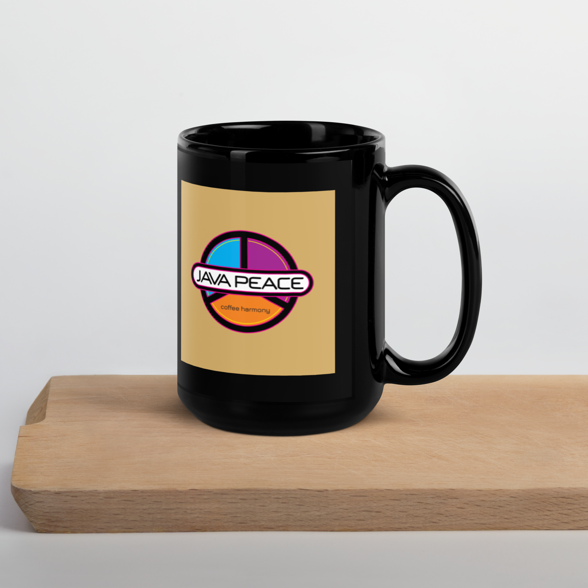 JAVA PEACE Black Glossy Mug image 5