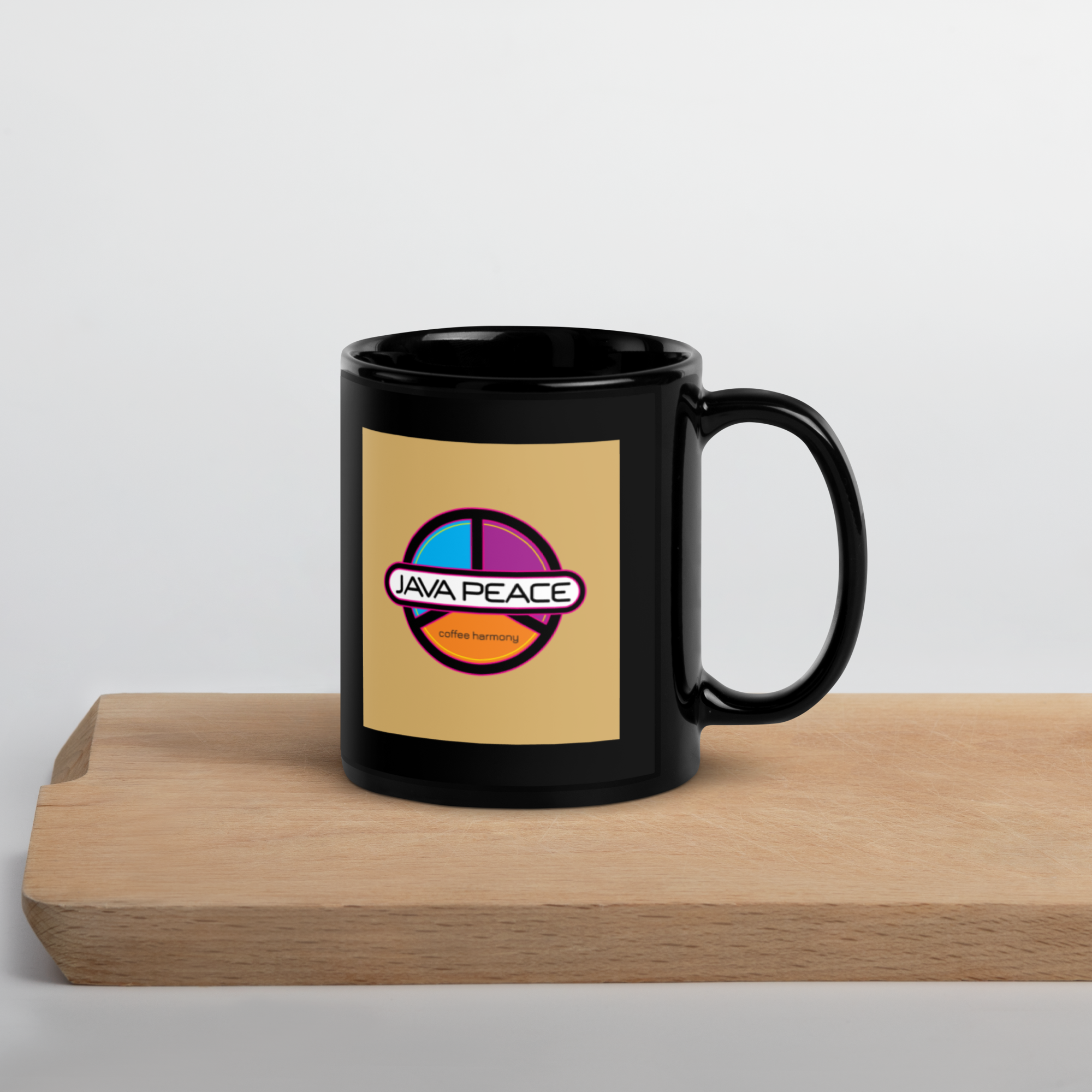 JAVA PEACE Black Glossy Mug image 2