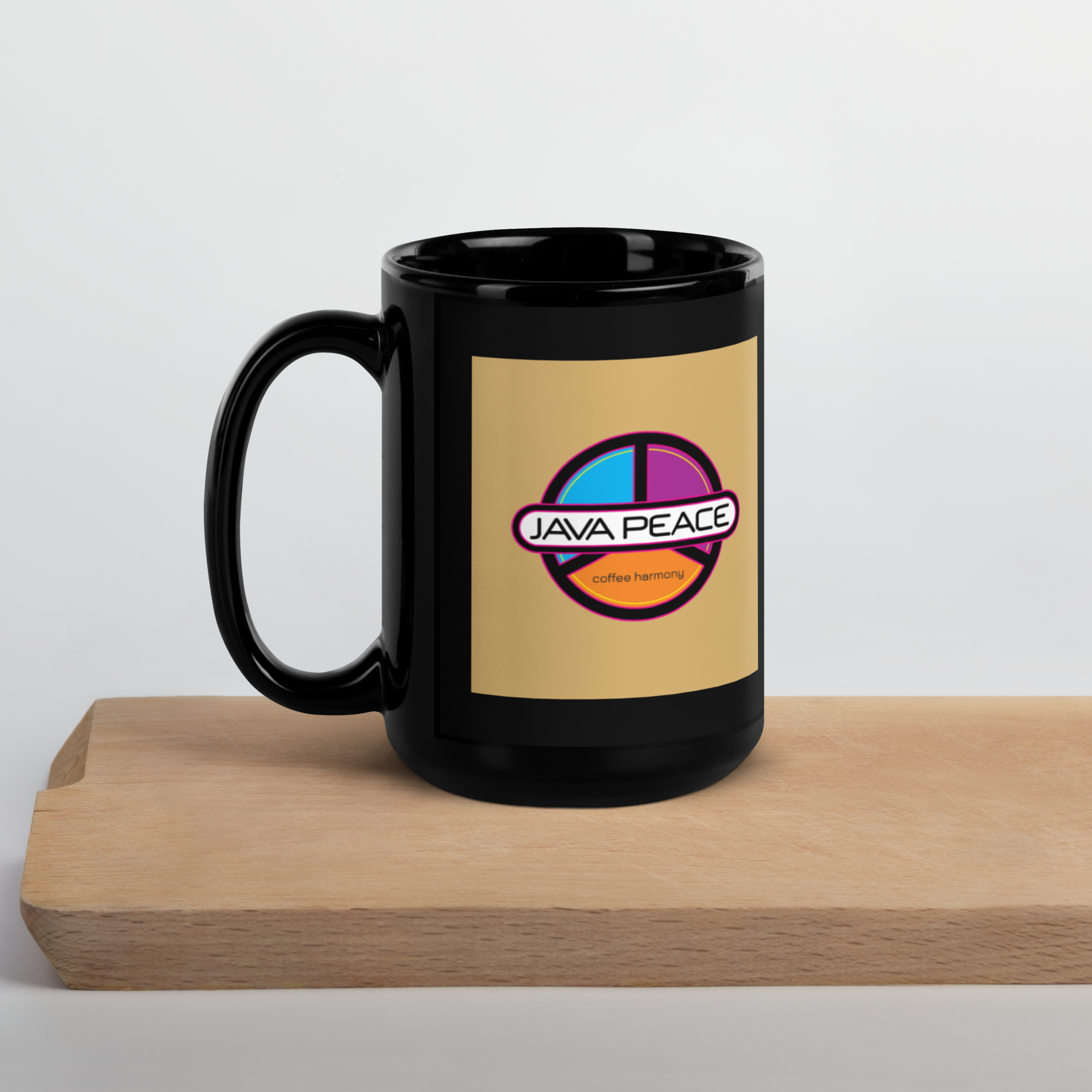 JAVA PEACE Black Glossy Mug image 4